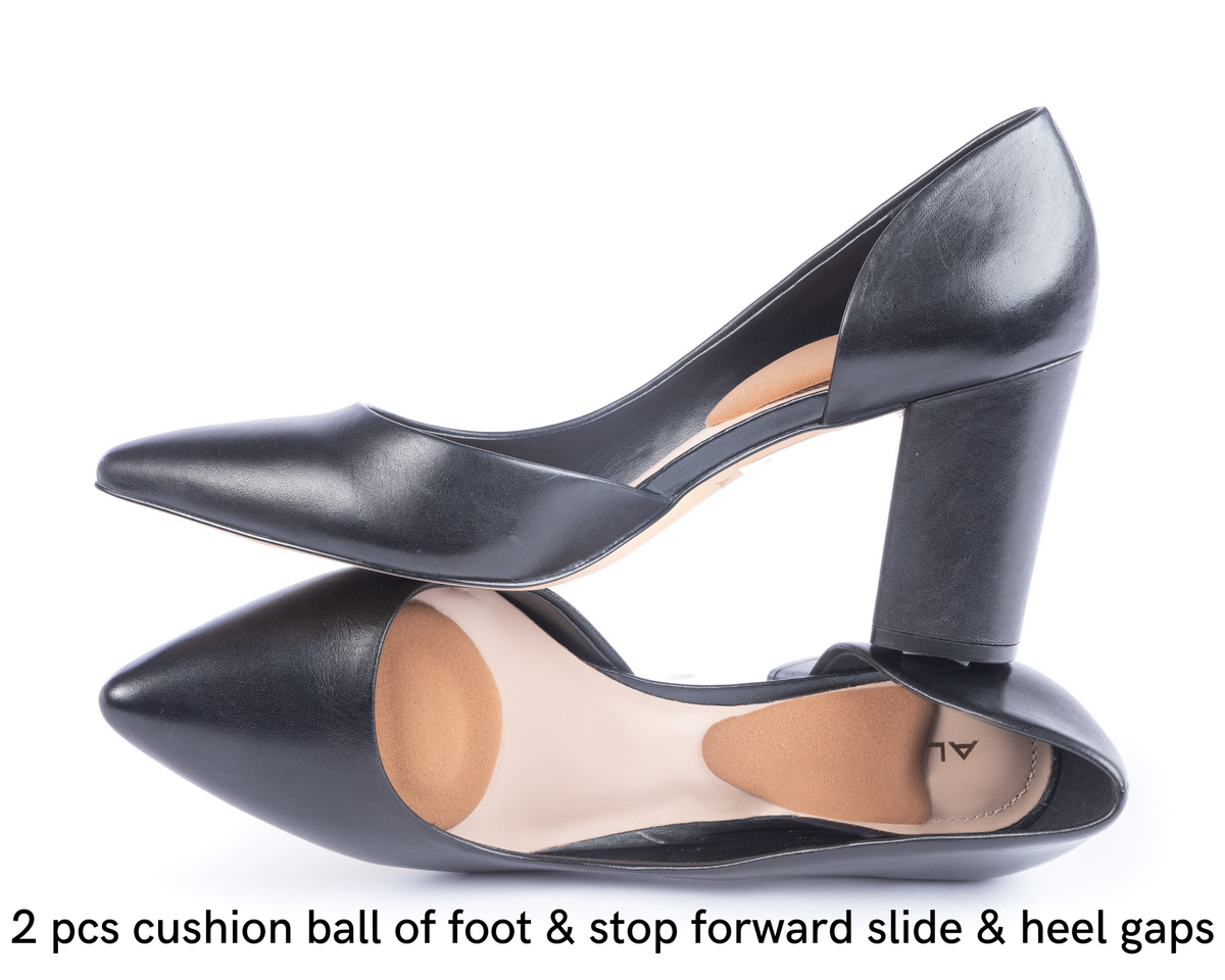 High Heel Shoe Inserts 2&quot;+ heels, Rebounding Soft Polyurethane, Ergonomic Toe Grips, Hand Finished