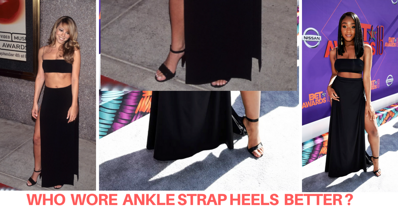 Who wore her ankle strap heels better? Mariah or Normani?